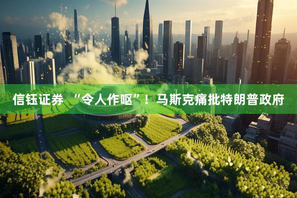 信钰证券  “令人作呕”！马斯克痛批特朗普政府
