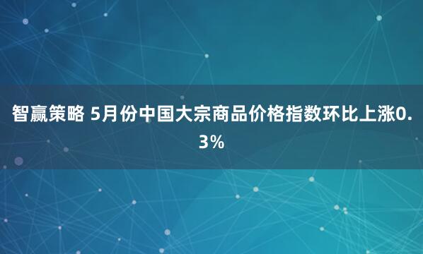 智赢策略 5月份中国大宗商品价格指数环比上涨0.3%